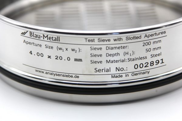 Test Sieve ⌀ 200 mm, Oblong 4.00 x 20.0 mm - Image 2