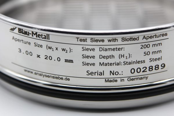 Test Sieve ⌀ 200 mm, Oblong 3.00 x 20.0 mm - Image 2