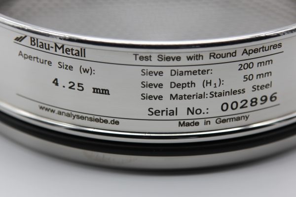 Test Sieve ⌀ 200 mm, Round Apertures 4.25 mm - Image 2