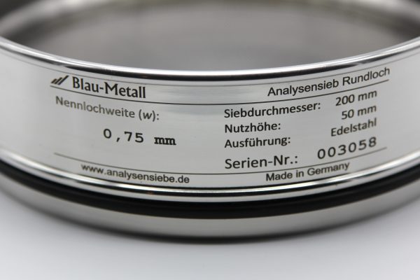 Test Sieve ⌀ 200 mm, Round Apertures 0.75 mm - Image 2