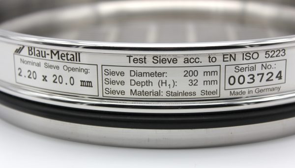 Test Sieve ISO 5223, Oblong 2.20 x 20.0 mm - Image 3