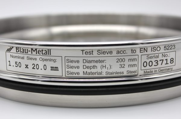 Test Sieve ISO 5223, Oblong 1.50 x 20.0 mm - Image 2