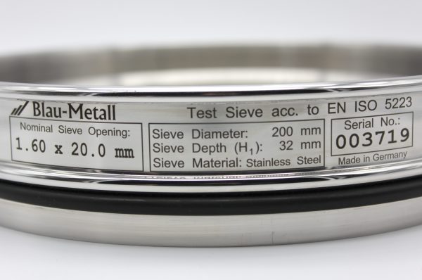 Test Sieve ISO 5223, Oblong 1.60 x 20.0 mm - Image 2