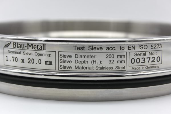 Test Sieve ISO 5223, Oblong 1.70 x 20.0 mm - Image 2