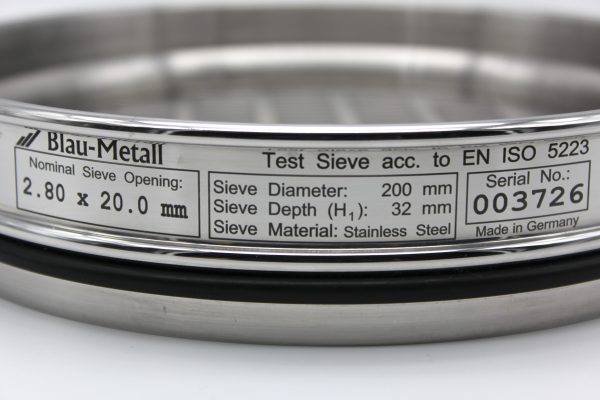 Test Sieve ISO 5223, Oblong 2.80 x 20.0 mm - Image 3