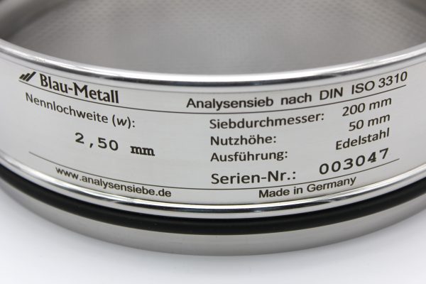 Test Sieve ISO 3310, Round Apertures 2.50 mm - Image 2