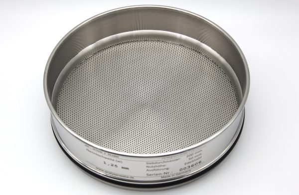 Test Sieve ISO 3310, Round Apertures 1.25 mm