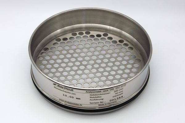 Test Sieve ISO 3310, Round Apertures 10.0 mm