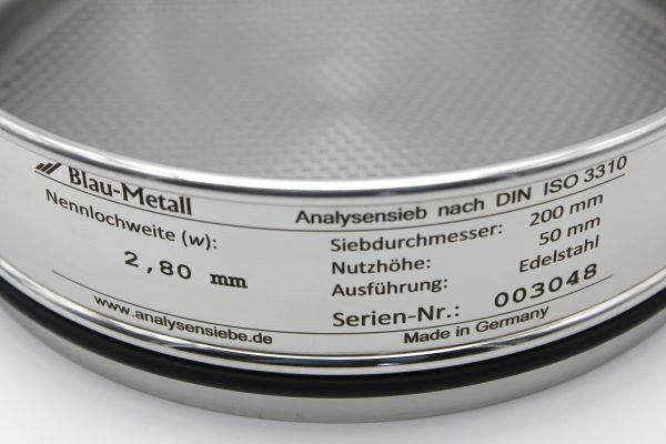 Test Sieve ISO 3310, Round Apertures 2.80 mm - Image 2