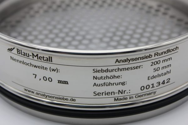 Test Sieve ⌀ 200 mm, Round Apertures 7.00 mm - Image 2