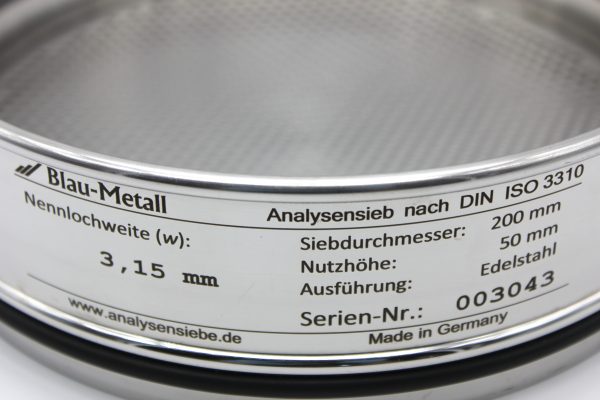 Test Sieve ISO 3310, Round Apertures 3.15 mm - Image 2