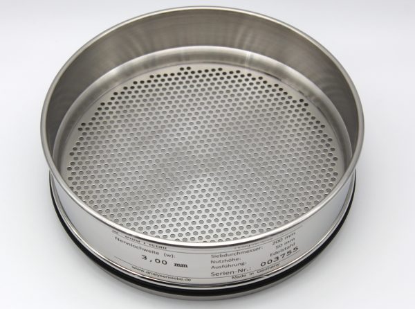 Test Sieve ⌀ 200 mm, Round Apertures 3.00 mm