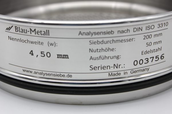 Test Sieve ISO 3310, Round Apertures 4.50 mm - Image 2