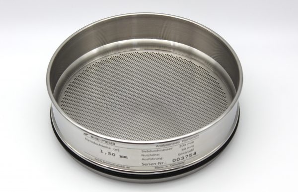 Test Sieve ⌀ 200 mm, Round Apertures 1.50 mm