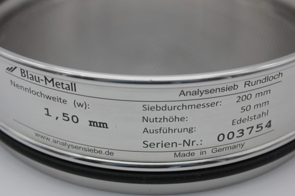 Test Sieve ⌀ 200 mm, Round Apertures 1.50 mm - Image 2