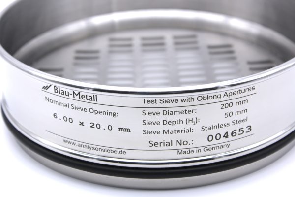 Test Sieve ⌀ 200 mm, Oblong 6.00 x 20.0 mm - Image 2