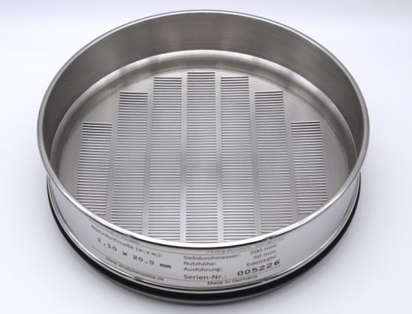 Test Sieve ⌀ 200 mm, Oblong 1.10 x 20.0 mm