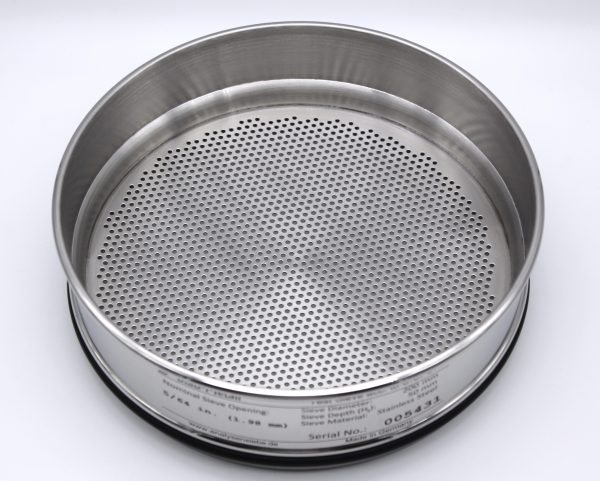 Test Sieve ⌀ 200 mm, Round Apertures 5/64 in. / 1.98 mm