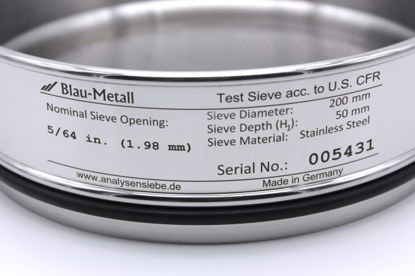 Test Sieve ⌀ 200 mm, Round Apertures 5/64 in. / 1.98 mm - Image 2