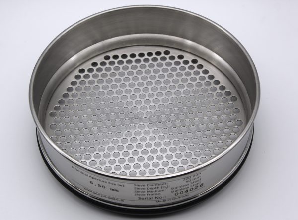 Test Sieve ⌀ 200 mm, Round Apertures 6.50 mm